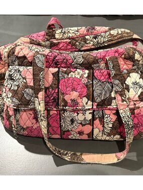 Retired  Vera Bradley Three Pocket Tote - Mocha Rouge